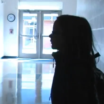 backlit girl in school